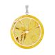Round Amber Pendant In Sterling Silver The Orange, image 