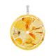Round Amber Pendant In Sterling Silver The Orange, image 