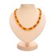 Two-Toned Amber Ball Beaded Necklace, image 