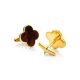 Clover Shaped Amber Cufflinks In Gold Plated Silver The Monaco, image 