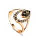 Amber Ring With Green Crystals In Gold The Raphael, Ring Size: 7 / 17.5, image 