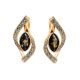 Latch Back Amber Earrings In Gold With Crystals The Raphael, image 