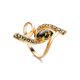 Amber Ring In Gold With Crystals The Raphael, Ring Size: 6.5 / 17, image 