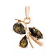 Gold-Plated Pendant With Green Amber The Verbena, image 