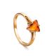 Golden Ring With Triangle Cut Amber The Horizon, Ring Size: 5.5 / 16, image 