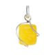 Square Cut Amber Pendant In Sterling Silver The Flamenco, image 