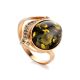 Golden Amber Ring With Green Crystals The Raphael, Ring Size: 11 / 20.5, image 