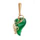 Green Synthetic Onyx Pendant In Gold-Plated Silver The Serenade, image 