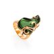 Gold-Plated Adjustable Ring With Bright Synthetic Tourmaline The Serenade, Ring Size: Adjustable, image 