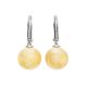 Honey Amber Earrings In Gold With Diamonds The Jupiter, image 