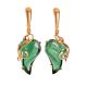 Bold Gold-Plated Earrings With Synthetic Tourmaline The Serenade, image 
