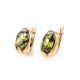 Gold-Plated Earrings With Green Amber The Astrid, image 