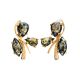 Green Amber Earrings In Gold-Plated Silver The Verbena, image 