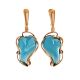 Gold-Plated Dangle Earrings With Blue Synthetic Topaz The Serenade, image 