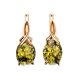 Gold-Plated Earrings With Green Amber The Napoli, image 