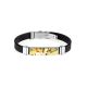 Rubber Mens Wristband With Amber Mosaic The Grunge, image 