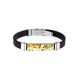 Rubber Mens Wristband With Amber Mosaic The Grunge, image 