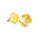 Clover Shaped Amber Cufflinks In Gold Plated Silver The Monaco, image 
