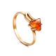Triangle Cut Amber Ring In Gold The Horizon, Ring Size: 3 / 14, image 