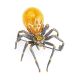 Gold Plated Brooch With Honey Amber The Spider, image 
