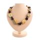 Multicolor Raw Amber Beaded Necklace With Brass The Indonesia, image 