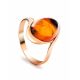 Сlassic Gold-Plated Cocktail Ring With Cognac Amber The Suite, Ring Size: 10 / 20, image 