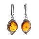 Amber Earrings In Sterling Silver With Champagne Crystals The Raphael, image 
