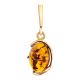 Oval Amber Pendant In Gold-Plated Silver The Vivaldi, image 