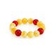 Bright Two Toned Amber Beaded Bracelet, image 