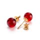 Cherry Amber Stud Earrings In Gold The Paris, image 