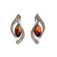 Amber Earrings In Sterling Silver With Champagne Crystals The Raphael, image 