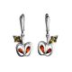 Pretty Cognac Amber Drop Apple Earrings In Sterling Silver The Confiture, image 