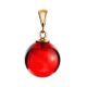Red Amber Pendant In Gold The Paris, image 