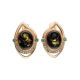 Green Amber Earrings In Gold With Crystals The Raphael, image 