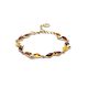 Multicolor Amber Bracelet In Gold Plated Silver The Colombina, image 