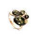 Gold-Plated Ring With Green Amber The Symphony, Ring Size: 6 / 16.5, image 