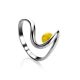 Sterling Silver Ring With Honey Amber The Leia, Ring Size: 9 / 19, image 