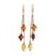 Dangle Amber Earrings In Gold-Plated Silver The Casablanca, image 