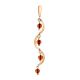 Gold-Plated Dangle Pendant With Cherry Amber The Siesta, image 