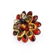 Adjustable Amber Ring The Chrysanthemum, Ring Size: Adjustable, image 