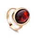 Adjustable Amber Ring In Gold Plated Silver The Goji, Ring Size: Adjustable, image 