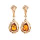 Amber Earrings In Gold-Plated Silver The Luxor, image 