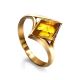 Gold-Plated Ring With Lemon Amber The Colombina, Ring Size: 5.5 / 16, image 