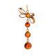 Gold-Plated Dangle Pendant With Cognac Amber The Caprice, image 