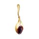 Gold-Plated Pendant With Cherry Amber The Peony, image 