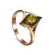 Gold-Plated Ring With Green Amber The Colombina, Ring Size: 9.5 / 19.5, image 