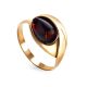 Gold-Plated Ring With Cherry Amber The Peony, Ring Size: 12 / 21.5, image 