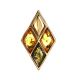 Gold-Plated Pendant With Multicolor Amber The Colombina, image 