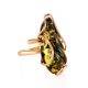 Handcrafted Amber Ring In Gold-Plated Silver The Rialto, Ring Size: Adjustable, image 