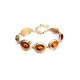 Link Amber Bracelet In Gold Plated Silver The Ellas, image 